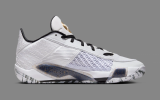 The Air Jordan 38 Low Appears In White And Metallic Gold